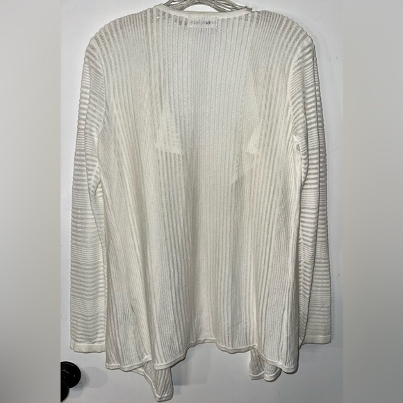 Calvin Klein cardigan sheer sweater cream color XS - Picture 3 of 8